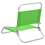 Chaises de plage pliables lot de 2 Vert Tissu – Image 4