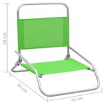 Chaises de plage pliables lot de 2 Vert Tissu – Image 7