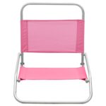 Chaises de plage pliables lot de 2 Rose Tissu – Image 2