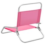 Chaises de plage pliables lot de 2 Rose Tissu – Image 3