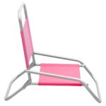 Chaises de plage pliables lot de 2 Rose Tissu – Image 4