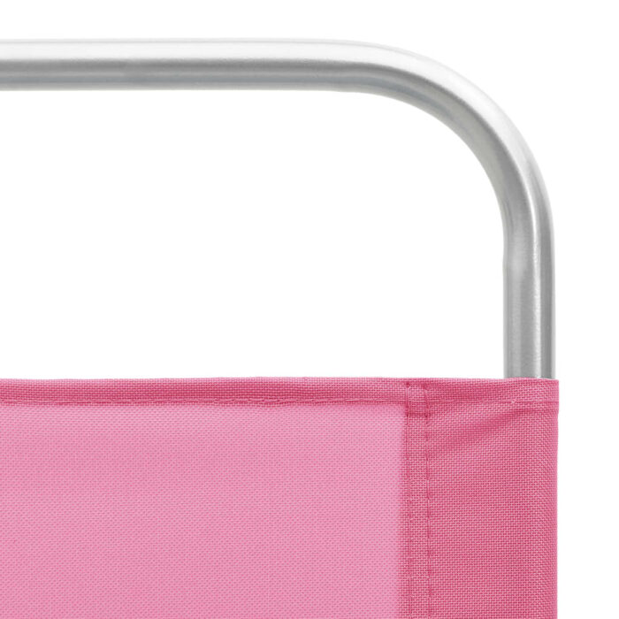 Chaises de plage pliables lot de 2 Rose Tissu – Image 6