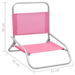 Chaises de plage pliables lot de 2 Rose Tissu – Image 7