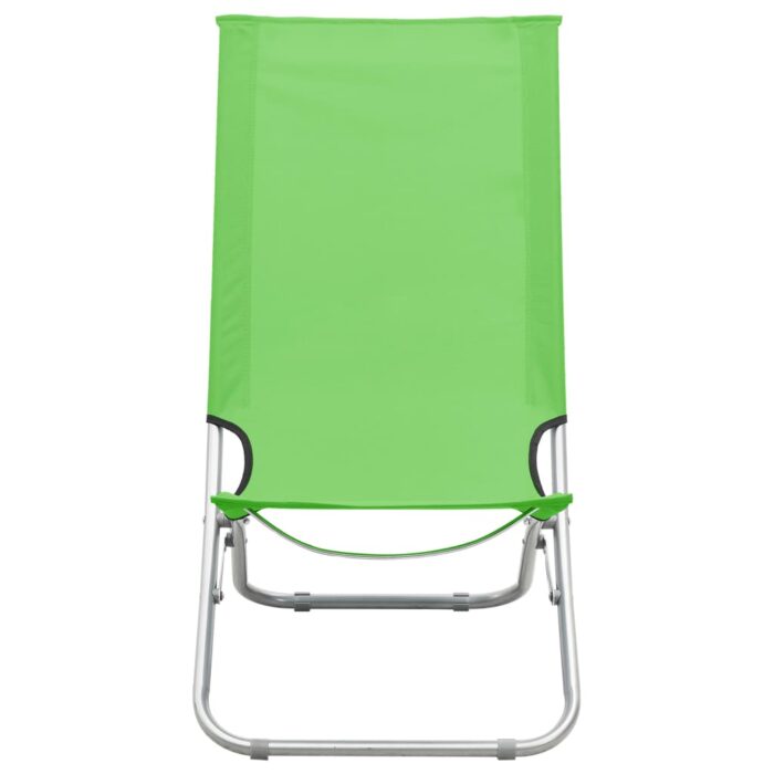 Chaises de plage pliables lot de 2 Vert Tissu – Image 2