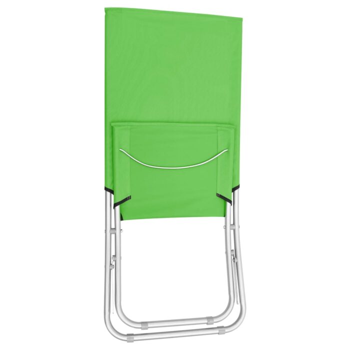 Chaises de plage pliables lot de 2 Vert Tissu – Image 5