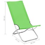 Chaises de plage pliables lot de 2 Vert Tissu – Image 7