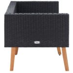 Canapé de jardin à 2 places avec coussins Résine tressée Noir – Image 5