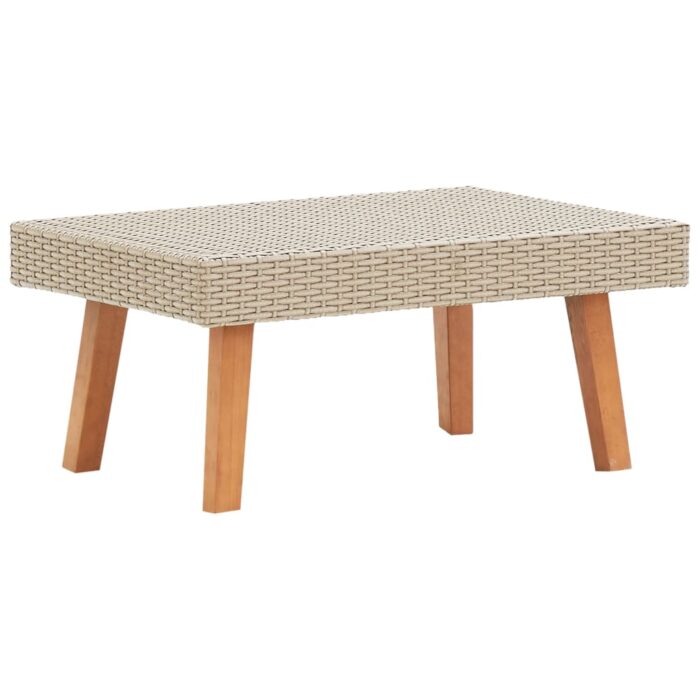 Table basse de jardin Résine tressée Beige – Image 1