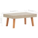 Table basse de jardin Résine tressée Beige – Image 4
