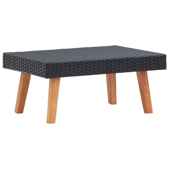 Table basse de jardin Résine tressée Noir – Image 1