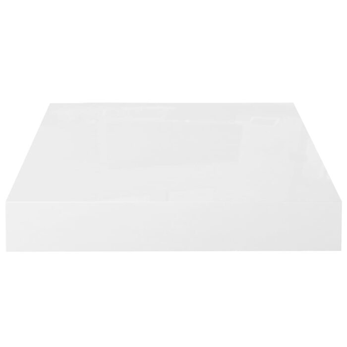 Étagère murale flottante 2 pcs Blanc brillant 23x23,5x3,8cm MDF – Image 3