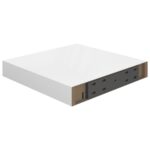 Étagère murale flottante 2 pcs Blanc brillant 23x23,5x3,8cm MDF – Image 5