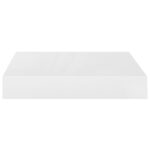 Étagère murale flottante 4 pcs Blanc brillant 23x23,5x3,8cm MDF – Image 2