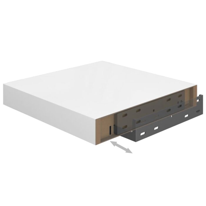 Étagère murale flottante 4 pcs Blanc brillant 23x23,5x3,8cm MDF – Image 6