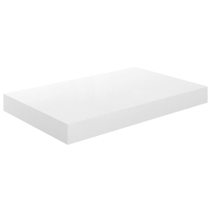 Étagère murale flottante 2 pcs Blanc brillant 40x23x3,8 cm MDF – Image 2