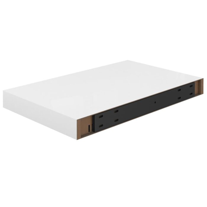 Étagère murale flottante 2 pcs Blanc brillant 40x23x3,8 cm MDF – Image 5