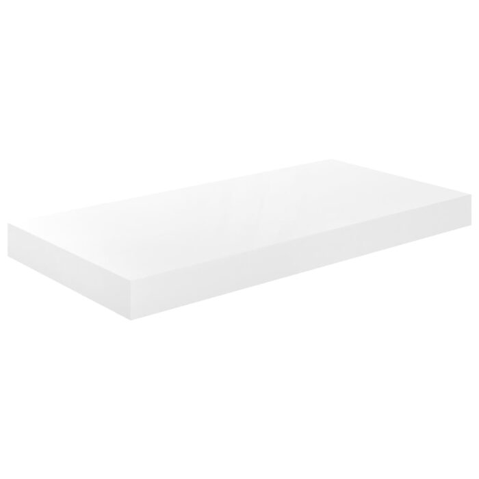 Étagère murale flottante 4 pcs Blanc brillant 50x23x3,8 cm MDF – Image 2