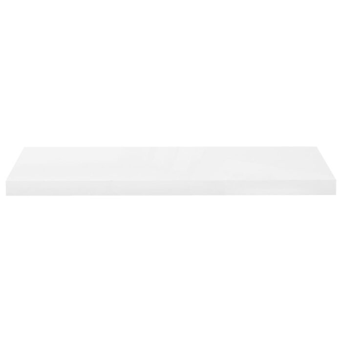 Étagère murale flottante Blanc brillant 80x23,5x3,8 cm MDF – Image 2