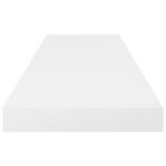 Étagère murale flottante Blanc brillant 80x23,5x3,8 cm MDF – Image 3