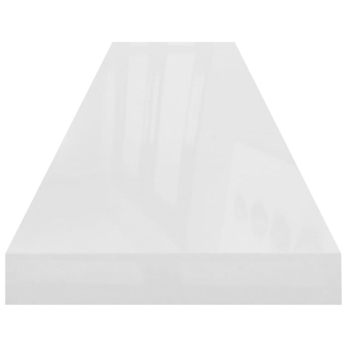 Étagère murale flottante Blanc brillant 120x23,5x3,8 cm MDF – Image 3