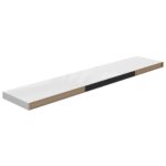 Étagère murale flottante Blanc brillant 120x23,5x3,8 cm MDF – Image 4