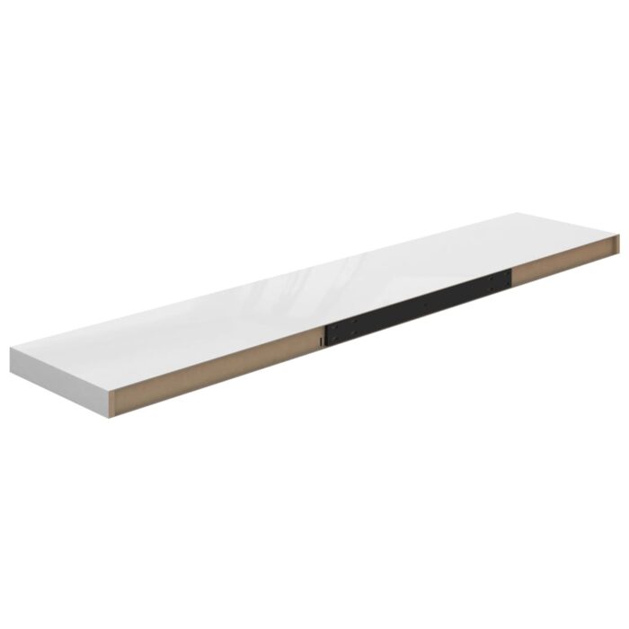 Étagère murale flottante Blanc brillant 120x23,5x3,8 cm MDF – Image 4