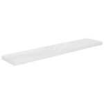 Étagère murale flottante 2pcs Blanc brillant 120x23,5x3,8cm MDF – Image 2