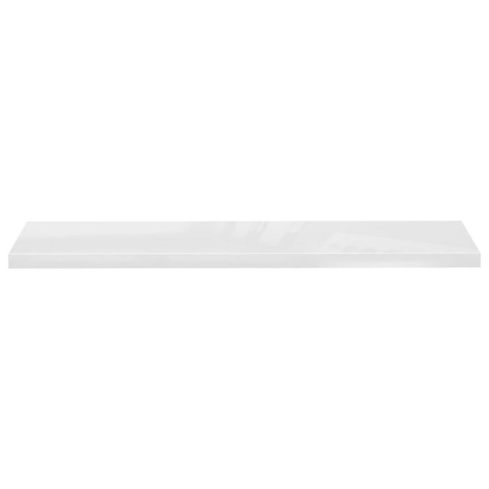 Étagère murale flottante 2pcs Blanc brillant 120x23,5x3,8cm MDF – Image 3