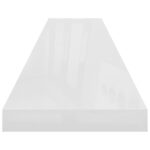 Étagère murale flottante 2pcs Blanc brillant 120x23,5x3,8cm MDF – Image 4