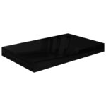 Étagère murale flottante 4 pcs Noir brillant 40x23x3,8 cm MDF – Image 2