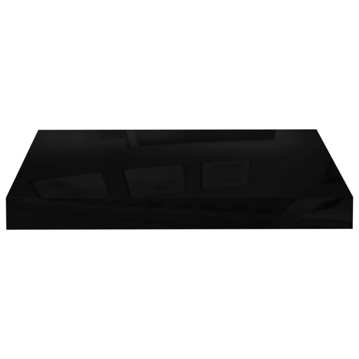Étagère murale flottante 4 pcs Noir brillant 40x23x3,8 cm MDF – Image 3