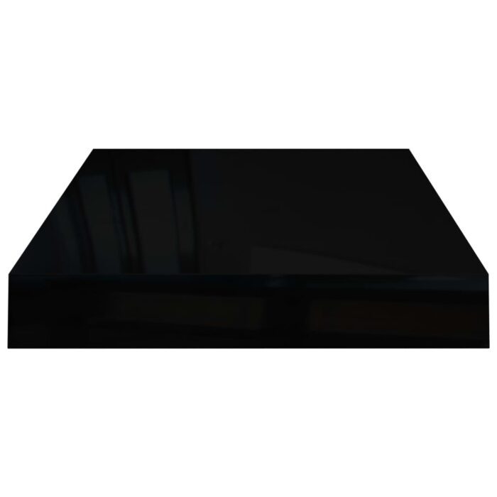 Étagère murale flottante 4 pcs Noir brillant 40x23x3,8 cm MDF – Image 4