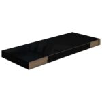 Étagère murale flottante 2 pcs Noir brillant 60x23,5x3,8 cm MDF – Image 5