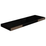Étagère murale flottante 2 pcs Noir brillant 80x23,5x3,8 cm MDF – Image 5