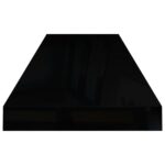 Étagère murale flottante 4 pcs Noir brillant 80x23,5x3,8 cm MDF – Image 4