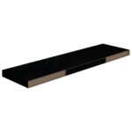 Étagère murale flottante 2 pcs Noir brillant 90x23,5x3,8 cm MDF – Image 5