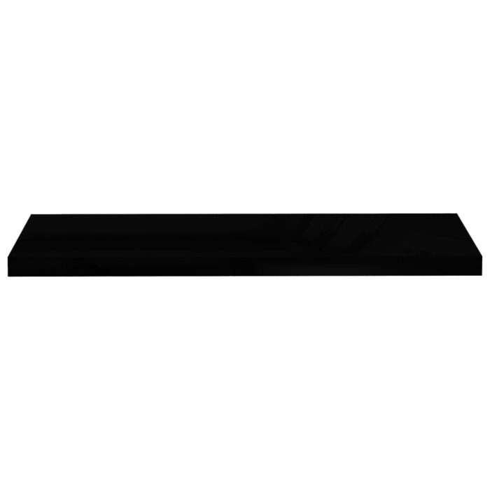 Étagère murale flottante 4 pcs Noir brillant 90x23,5x3,8 cm MDF – Image 3