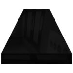 Étagère murale flottante Noir brillant 120x23,5x3,8 cm MDF – Image 3