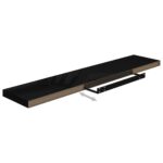 Étagère murale flottante Noir brillant 120x23,5x3,8 cm MDF – Image 5