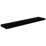 Étagère murale flottante 4 pcs Noir brillant 120x23,5x3,8cm MDF – Image 2
