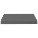 Étagère murale flottante Gris brillant 40x23x3,8 cm MDF – Image 2