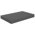 Étagère murale flottante 2 pcs Gris brillant 40x23x3,8 cm MDF – Image 2