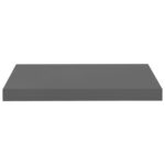 Étagère murale flottante Gris brillant 50x23x3,8 cm MDF – Image 2