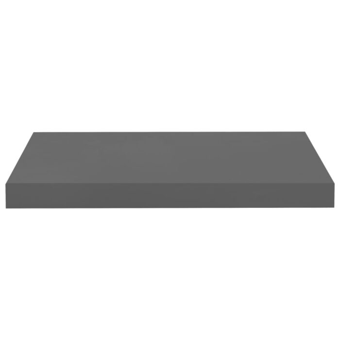 Étagère murale flottante Gris brillant 50x23x3,8 cm MDF – Image 2