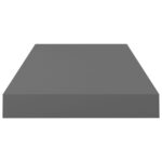 Étagère murale flottante Gris brillant 50x23x3,8 cm MDF – Image 3