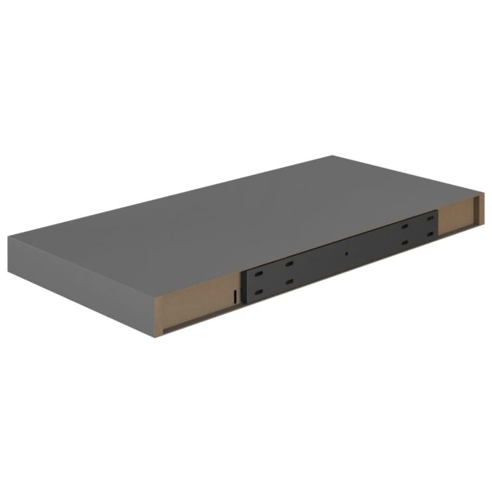 Étagère murale flottante Gris brillant 50x23x3,8 cm MDF – Image 4