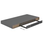 Étagère murale flottante Gris brillant 50x23x3,8 cm MDF – Image 5
