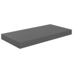 Étagère murale flottante 2 pcs Gris brillant 50x23x3,8 cm MDF – Image 2