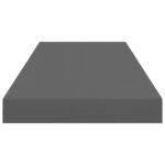 Étagère murale flottante Gris brillant 60x23,5x3,8 cm MDF – Image 3