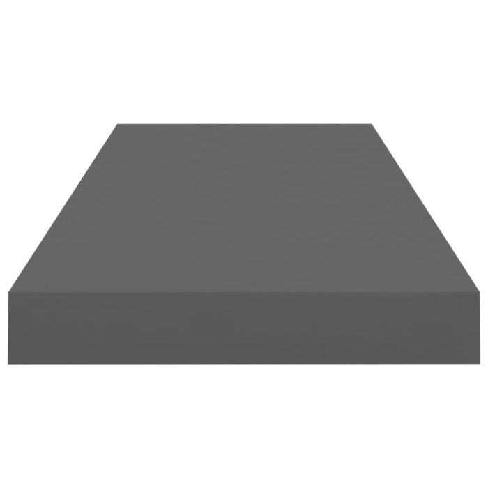 Étagère murale flottante Gris brillant 60x23,5x3,8 cm MDF – Image 3